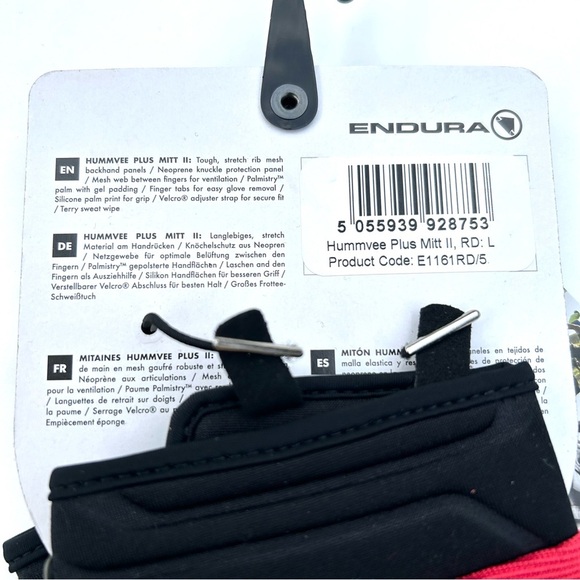 Endura Hummvee Plus Mitt II - Red and Gray Cycling Gloves - Picture 4 of 5